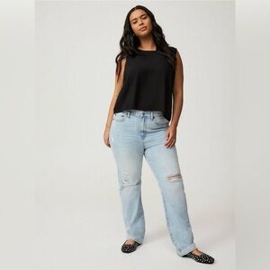 Torrid Light Blue High Rise Straight Jeans